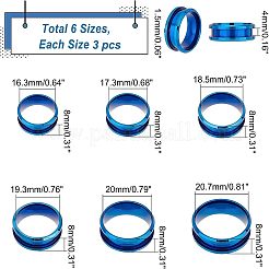 18pcs 6 Size 201 Stainless Steel Grooved Finger Ring Settings&nbsp;DIY-UN0003-59