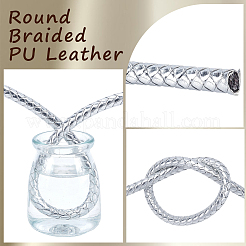 5M Braided Round PU Leather Jewelry Cord&nbsp;OCOR-GF0005-92A