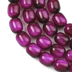 Dyed Imitation Tiger Eye Glass Beads Strands&nbsp;GLAA-H040-02D