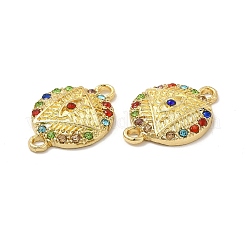 Alloy Connector Charms with Colorful Rhinestone&nbsp;FIND-H039-72G