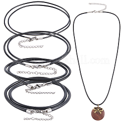 10Pcs 4 Styles Round Leather Cord Necklaces Making&nbsp;MAK-CL0001-06A