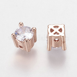 Brass Micro Pave Cubic Zirconia Beads&nbsp;ZIRC-L067-35-NR