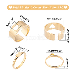 4Pcs 4 Style Heart Matching Couple Rings&nbsp;RJEW-UN0001-17