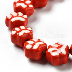 Handmade Printed Porcelain Beads&nbsp;X1-PORC-F005-02C
