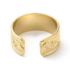 304 Stainless Steel Twist Rope Pattern Open Cuff Ring for Women&nbsp;RJEW-I098-15G