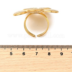 Flower 304 Stainless Steel Adjustable Cuff Rings for Women&nbsp;RJEW-M103-04C-G