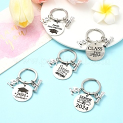 Flat Round Alloy Keychain&nbsp;KEYC-YW00090-01