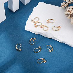 10Pcs Brass Micro Pave Clear Cubic Zirconia Leverback Earring Findings&nbsp;KK-TADJ0001-20A