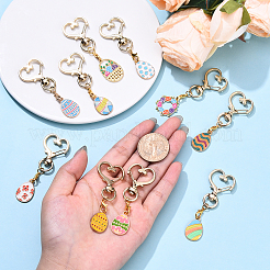 10Pcs Easter Egg Alloy Enamel Pendant Decoreations&nbsp;HJEW-YW00088