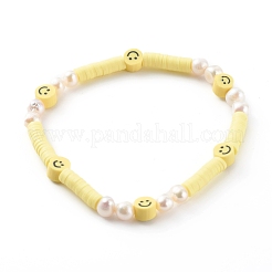 Handmade Polymer Clay Heishi Beaded Stretch Bracelets&nbsp;BJEW-JB06143