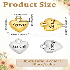 60Pcs 2 Colors Tibetan Style Alloy Charms&nbsp;TIBEP-LP0001-20