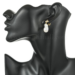 Brass Micro Pave Cubic Zirconia Stud Dangle Earrings for Women&nbsp;EJEW-JE07279-01