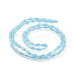 Electroplated Opaque Glass Beads Strands&nbsp;LS-EGLA-L015-FR-B02