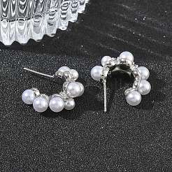 Brass Micro Pave Cubic Zirconia Stud Earrings for Women&nbsp;EJEW-A168-18P
