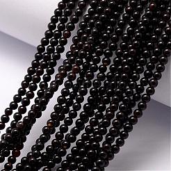 Natural Dyed & Heated Black Agate Beads Strands&nbsp;G-K146-74-3mm