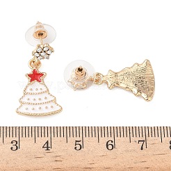 Alloy Enamel Dangle Stud Earrings&nbsp;EJEW-H173-04KCG