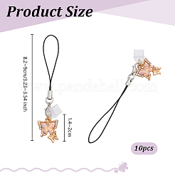 10Pcs Alloy Rhinestone and Resin Mobile Straps&nbsp;PALLOY-OC00038
