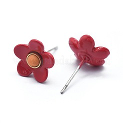 Spray Painted Brass Stud Earrings&nbsp;EJEW-F236-01F