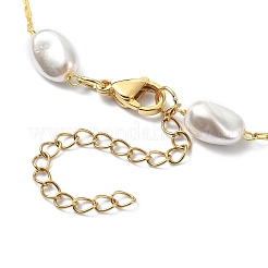 CCB Plastic Pearl Beaded Chain Necklace&nbsp;NJEW-JN04337