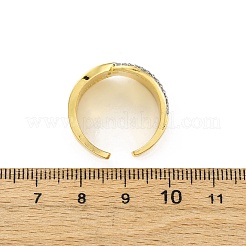 Brass Micro Pave Cubic Zirconia Adjustable Cuff Rings for Women&nbsp;RJEW-U053-08G