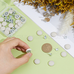 24 Bags Flat Round Cloth Cap Nail Buttons&nbsp;BUTT-BC0001-21E