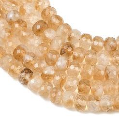 Heated Natural Citrine Beads Strands&nbsp;G-B175-B01-4x6mm