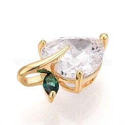 Brass Micro Pave Cubic Zirconia Charms&nbsp;KK-N261-09G