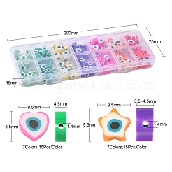 210Pcs 14 Style Handmade Polymer Clay Beads&nbsp;CLAY-YW0001-61