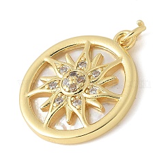 Brass Micro Pave Cubic Zirconia Pendants&nbsp;KK-K298-30G