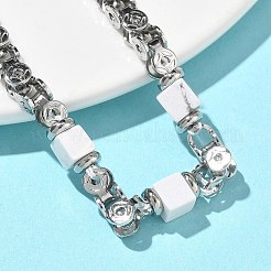 Natural Howlite Link Chain Bracelets for Women&nbsp;BJEW-Z148-06P-02