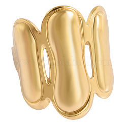 Geometric 304 Stainless Steel Cuff Open Rings for Women&nbsp;NU0993-2