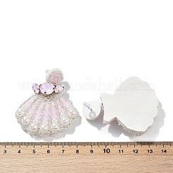 Shell Shape Glass Seed Beads Dangle Stud Earrings&nbsp;EJEW-S273-02