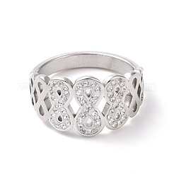 Crystal Rhinestone Infinity Finger Ring&nbsp;RJEW-D120-10B-P
