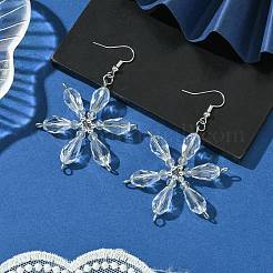 Christmas Snowflake Glass Dangle Earrings&nbsp;EJEW-TA00507