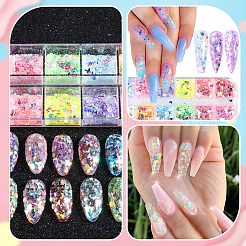 12-grid PET & Aluminum & ABS & Styrene Nail Art Decoration&nbsp;MRMJ-SP0001-31
