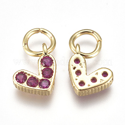 Brass Micro Pave Cubic Zirconia Charms&nbsp;ZIRC-F111-08G