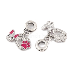 Rack Plating Alloy Crystal Rhinestone European Dangle Charms&nbsp;X-FIND-C055-28P