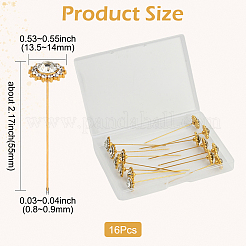 16Pcs Alloy Crystal Rhinestone Head Pins&nbsp;FIND-SP0004-63G