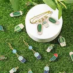 16Pcs 8 Style Alloy Enamel Pendants&nbsp;ENAM-FS0001-12