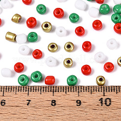 6/0 Christmas Theme Baking Paint Glass Seed Beads&nbsp;SEED-S002-KM-01