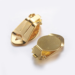 Brass Clip-on Earring Settings&nbsp;KK-K197-67