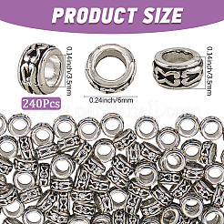 240Pcs Tibetan Style Alloy Beads&nbsp;TIBE-PA0001-03