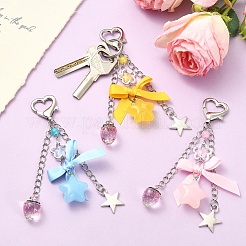 Polyester & Acrylic & Glass & Alloy Pendant Decorations&nbsp;HJEW-YW00455-01