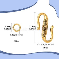 Tibetan Style Alloy S-Hook Clasps&nbsp;FIND-FS0005-25AG