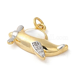 Rack Plating Brass Micro Pave Cubic Zirconia with Sea shell Pendants&nbsp;KK-Q795-12G
