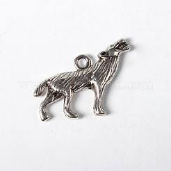 Tibetan Style Alloy Howling Wolf Pendants&nbsp;X-LF1753Y-NF