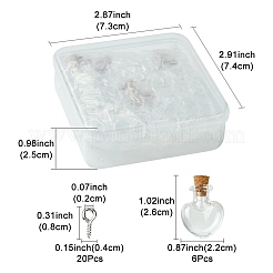 6Pcs Clear Mini High Borosilicate Glass Bottle Bead Containers&nbsp;AJEW-FS0001-09B