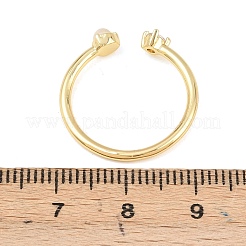 304 Stainless Steel Micro Pave Cubic Zirconia Cuff Open Rings&nbsp;RJEW-P175-04G