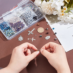 DIY Rosary Beaded Style Necklaces Bracelet Making Finding Kit&nbsp;DIY-PH0021-63