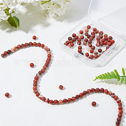 Natural Red Jasper Round Bead Strands&nbsp;G-OC0001-68